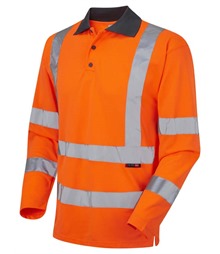 LEO WORKWEAR WOOLSERY ISO 20471 Cl 3 Coolviz Sleeved Polo Shirt